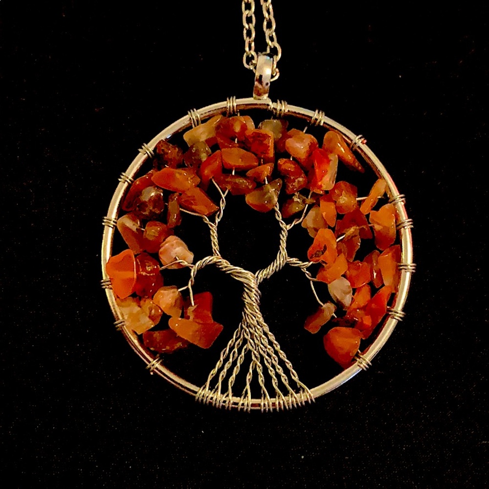 Handmade Tree of life pendant (sacral: carnelian)